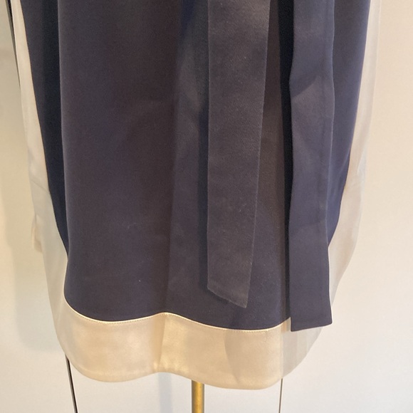 Ann Taylor colorblock navy cream belted dress S - Picture 5 of 15